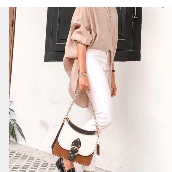 COACH beat shoulder bag in color-block with rivets - brass/vintage khaki multi - Picture 6 of 11